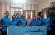 وفد الكلية المشارك في مهرجان الرياضات الشاطئية بمحافظة بورسعيد